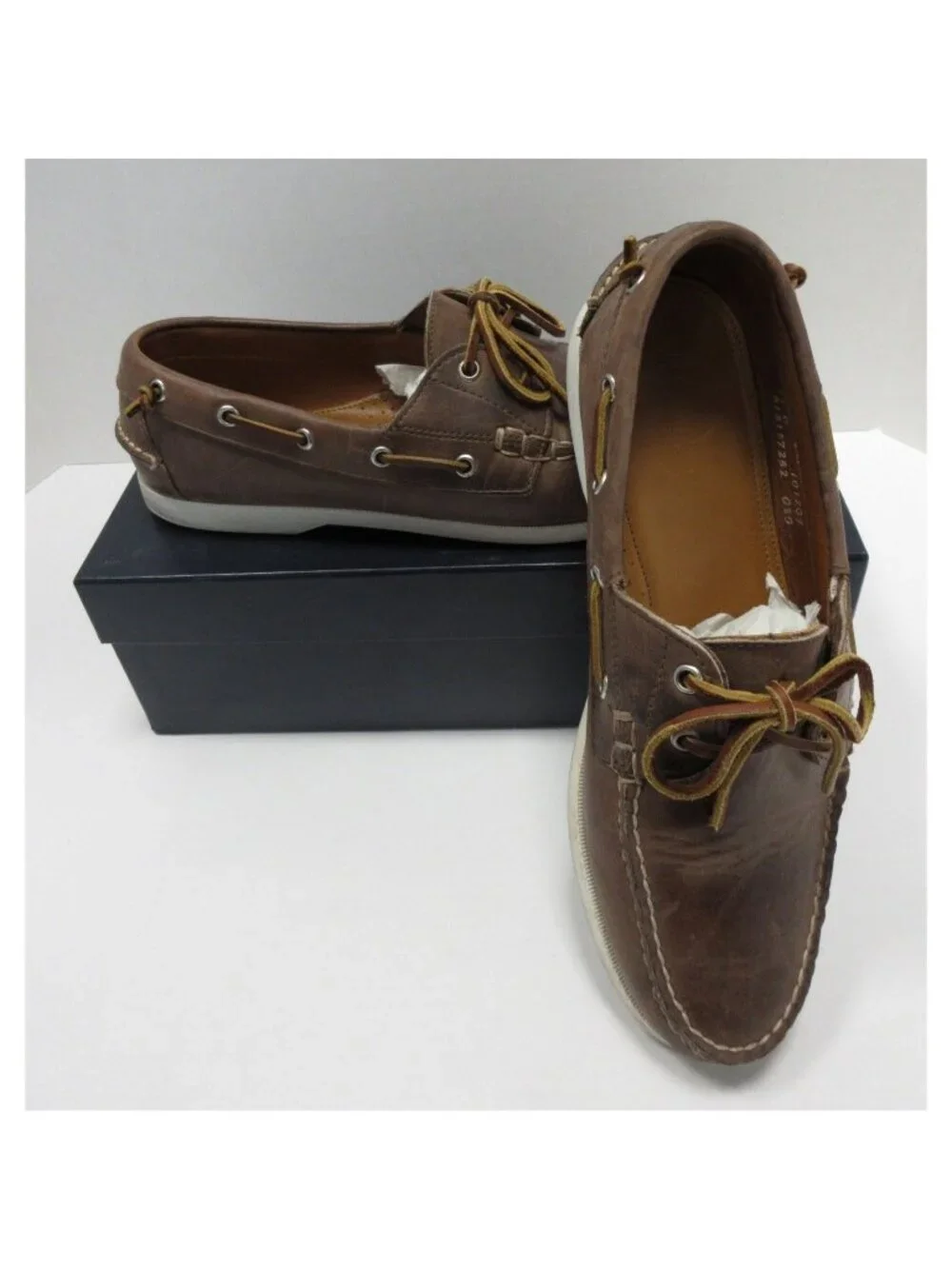 Ralph Lauren Boat Shoes 11 D Telford II Calf Leather Lace Up USA Made*